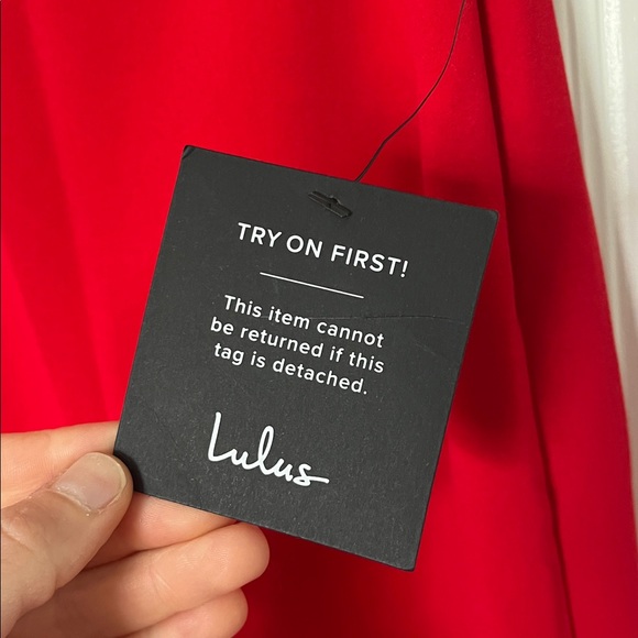 Lulu’s Moment Maker Red Square Neck Trumpet Midi Dress - Picture 2 of 6